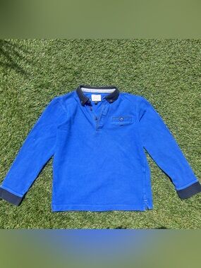 Armani Junior Blue Long Sleeve Polo Shirt
